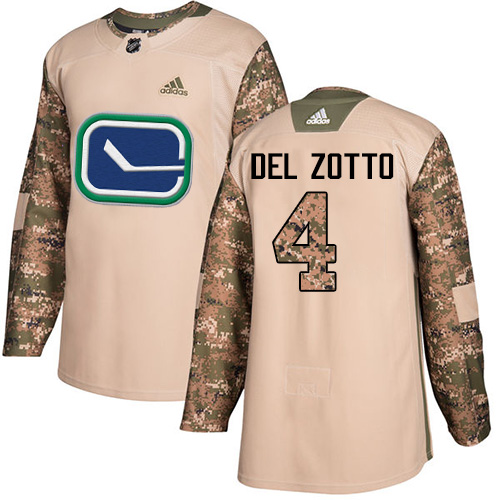 Adidas Canucks #4 Michael Del Zotto Camo Authentic Veterans Day Stitched NHL Jersey